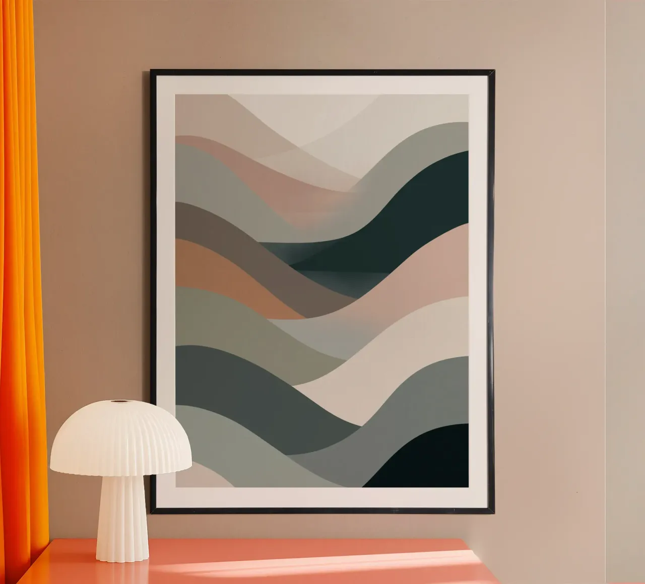 Scandinavian muted color mountain range hahnemühle by Little Dean
