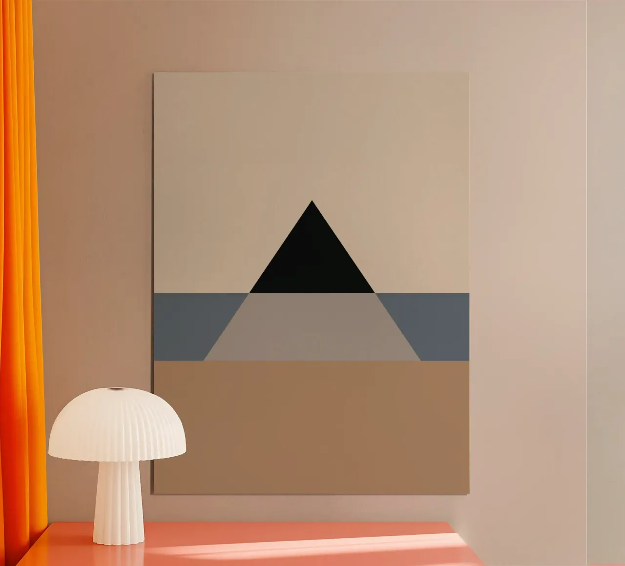 Minimal Colore tenue geometrico arte nordica 06 poster con telaio in legno da Little Dean
