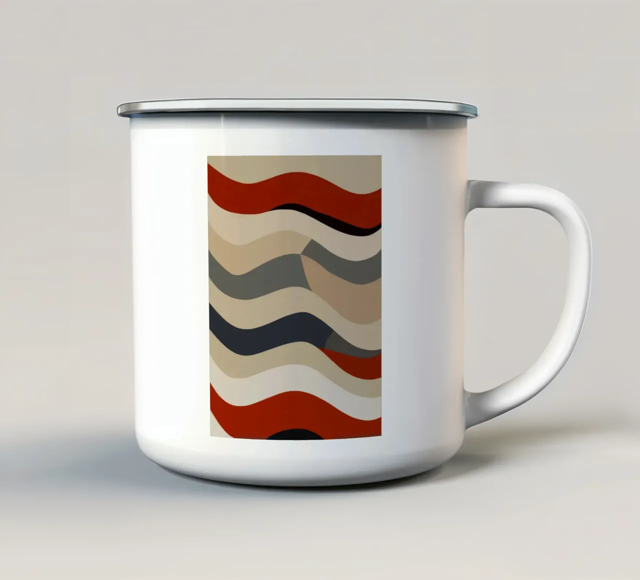 Bauhaus a righe ondulate tazza in smalto da Little Dean