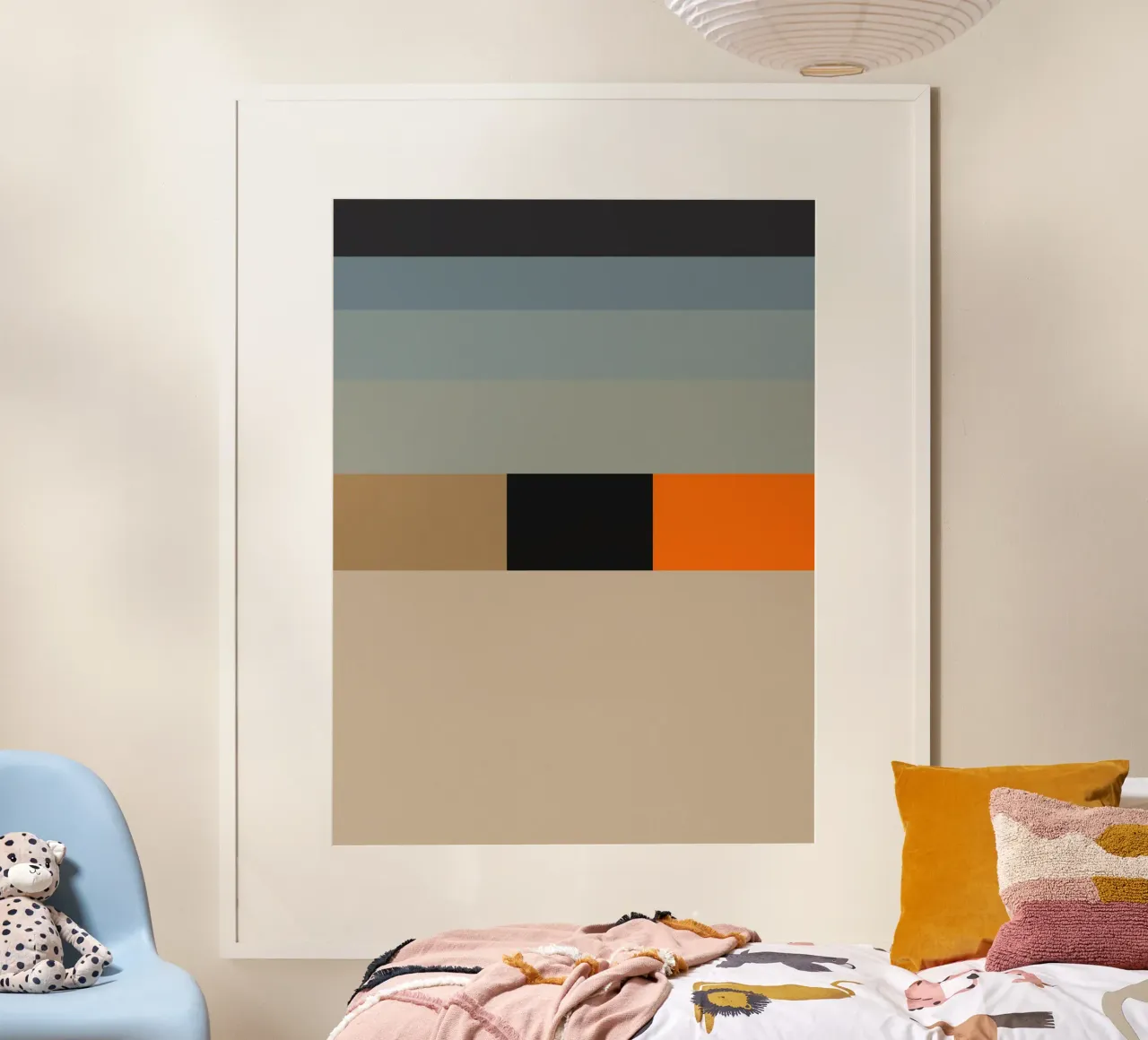 Minimal Muted color geometrical nordic art 04 hahnemühle by Little Dean
