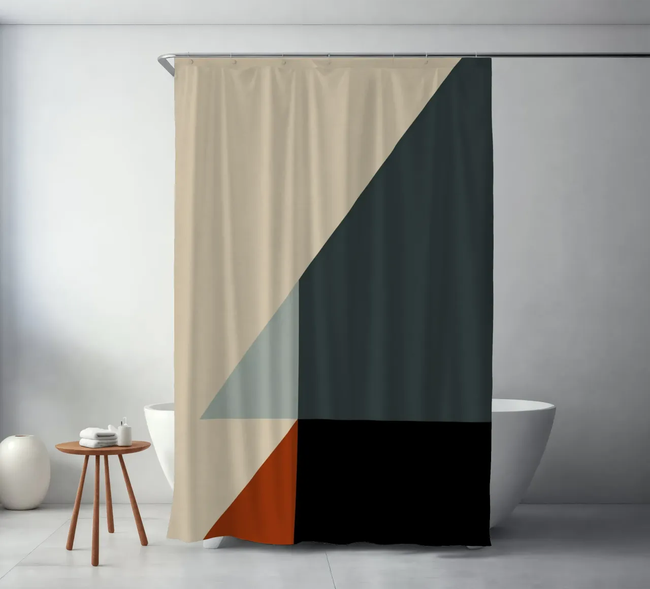 Minimal Muted color geometrical nordic art 03 shower curtain by Little Dean
