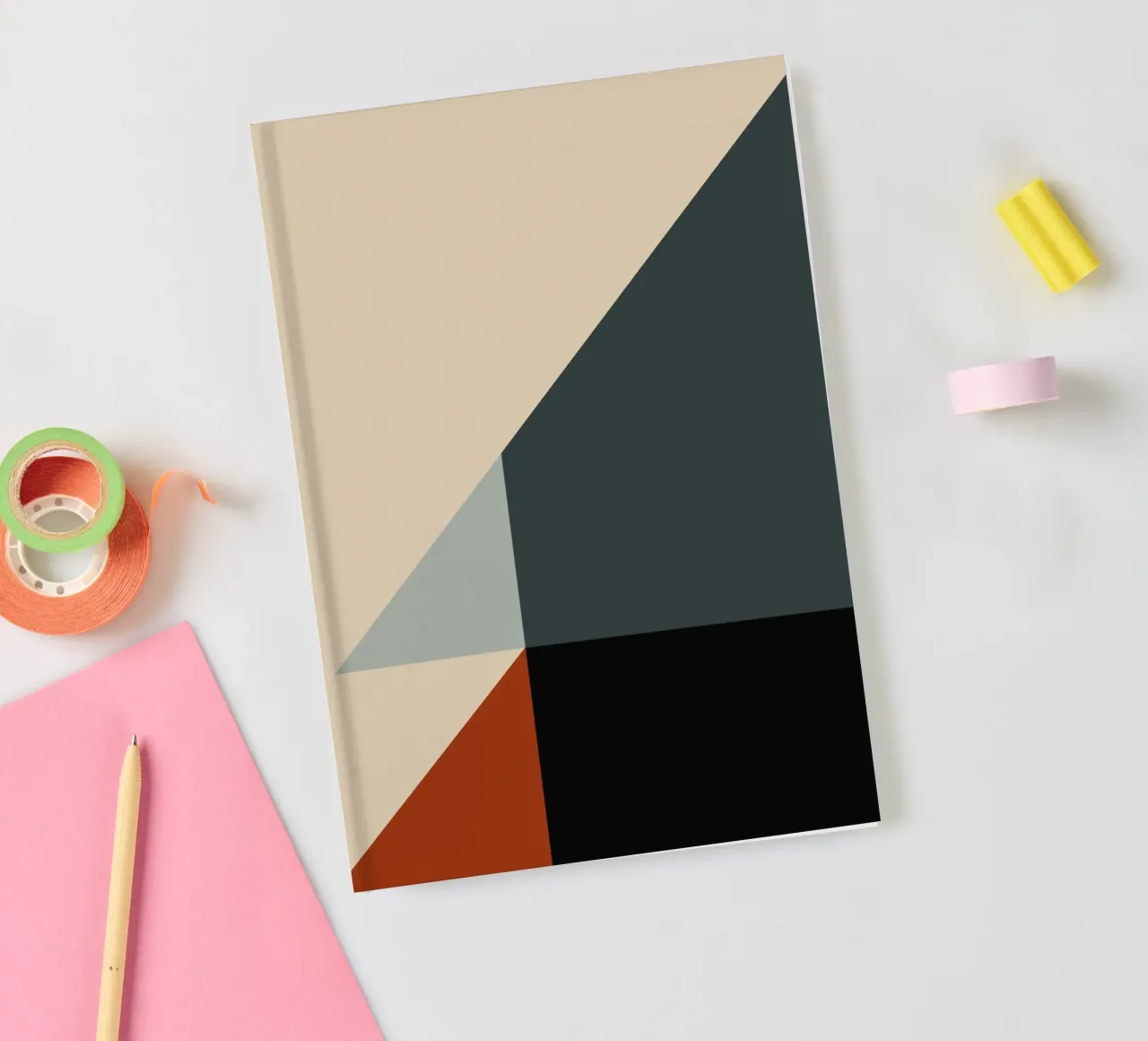 Minimal Muted color geometrical nordic art 03 notebook by Little Dean