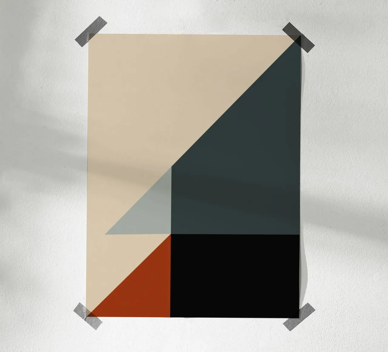 Minimal Gedeckte Farbe geometrische nordische Kunst 03 Hahnemühle von Little Dean
