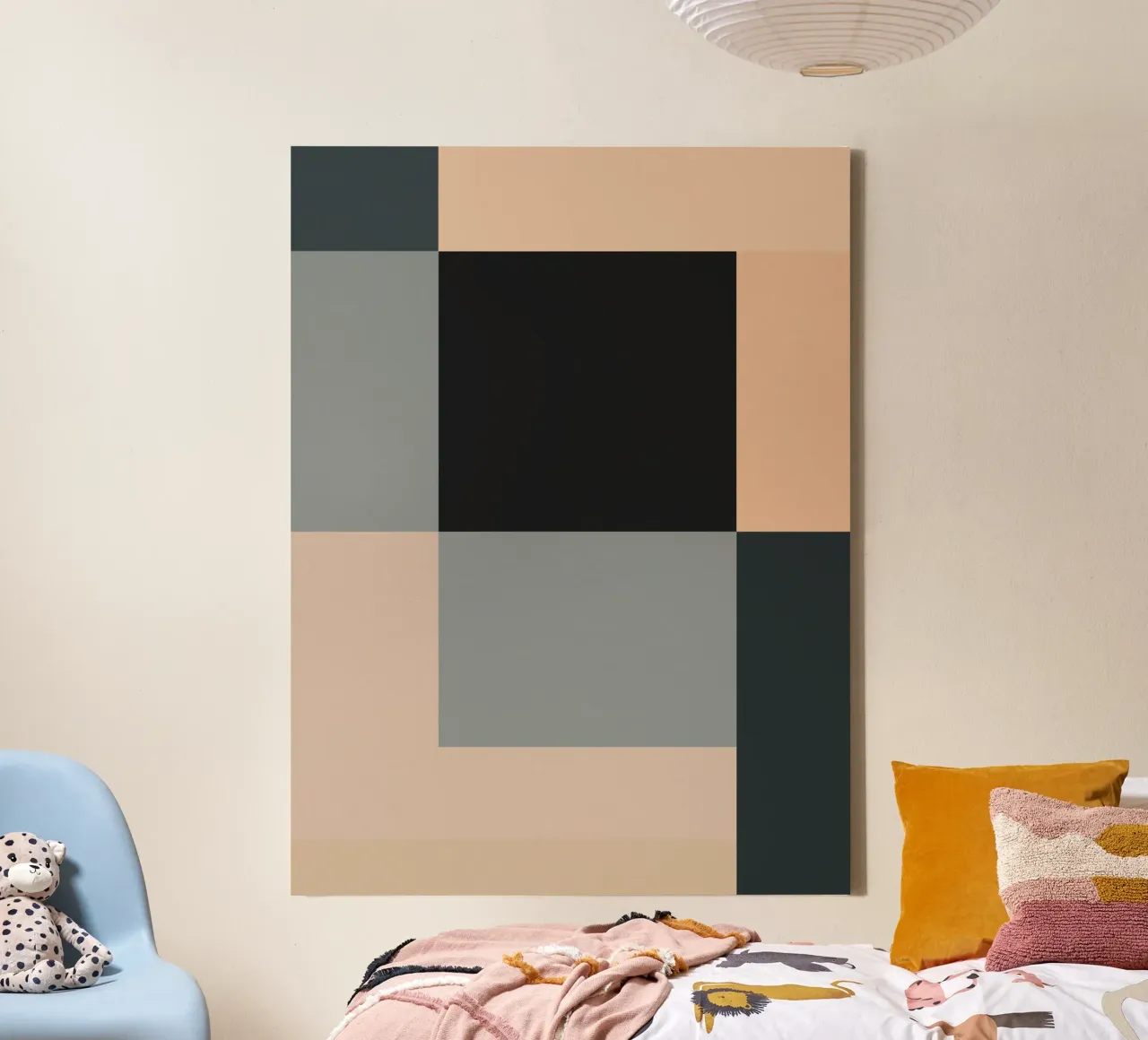 Minimal Muted color geometrical nordic art 02 canvas by Little Dean