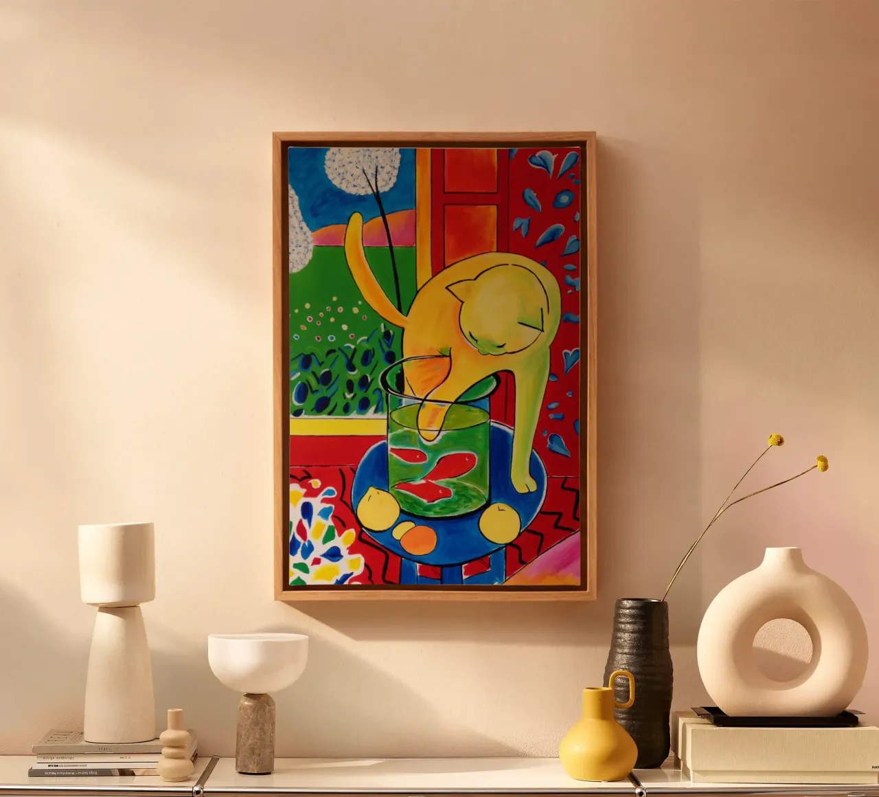 Henri Matisse The Cat With Red Fish canvas with Floater frame by MinaHome