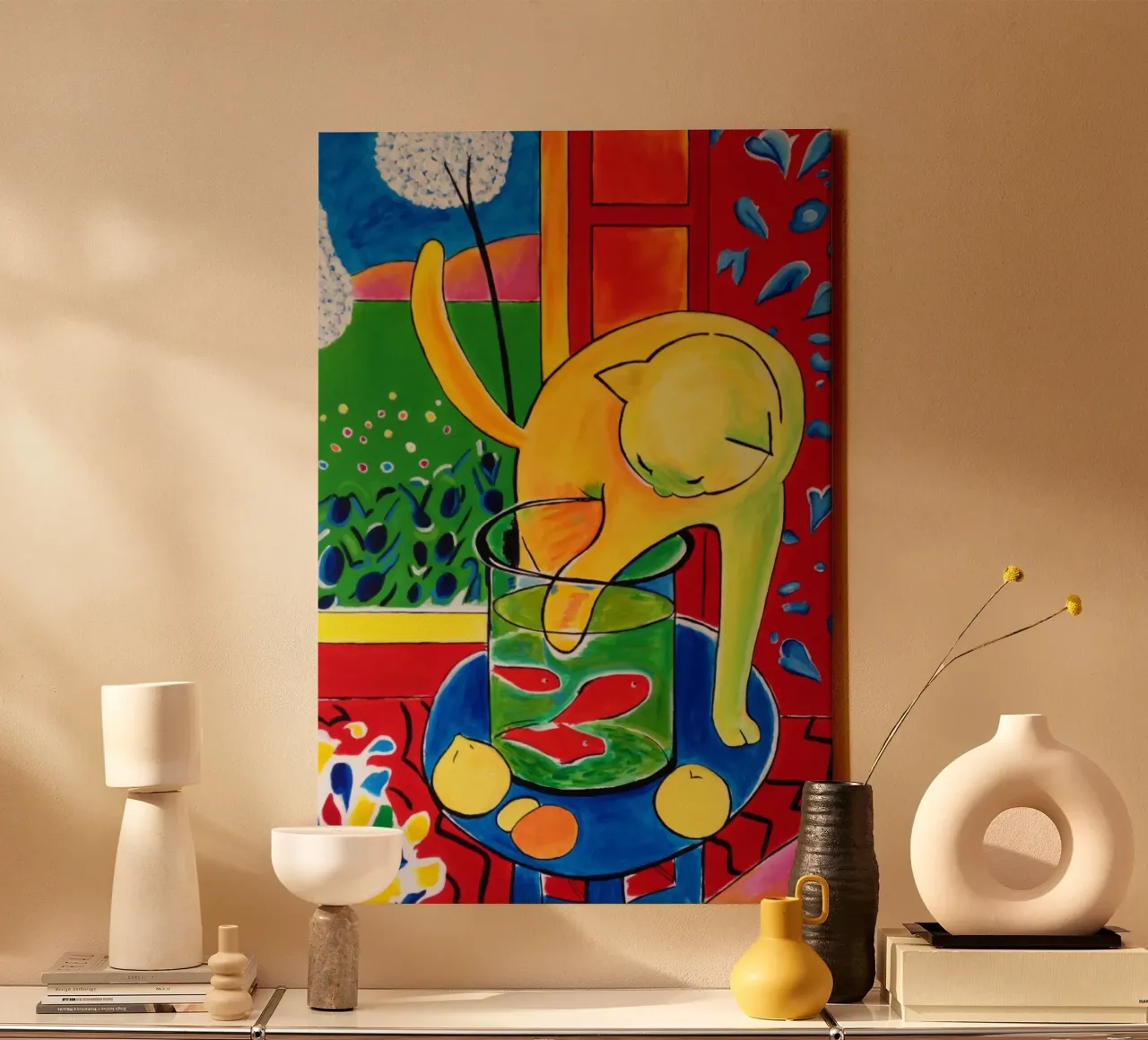 Henri Matisse The Cat With Red Fish canvas with Floater frame by MinaHome