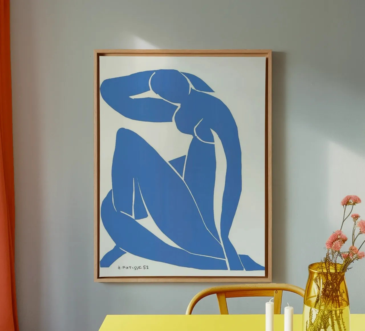 Blauw naakt II, 1952 Henri Matisse canvas met Baklijst van MinaHome