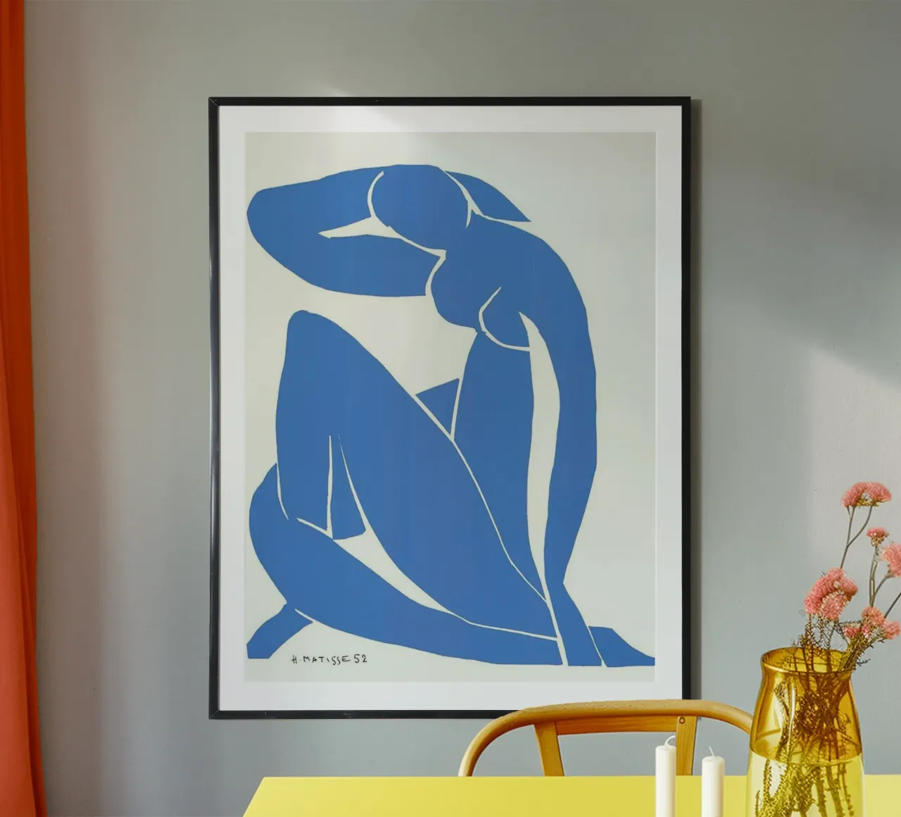 Nudo blu II, 1952 Henri Matisse poster con telaio in alluminio da MinaHome