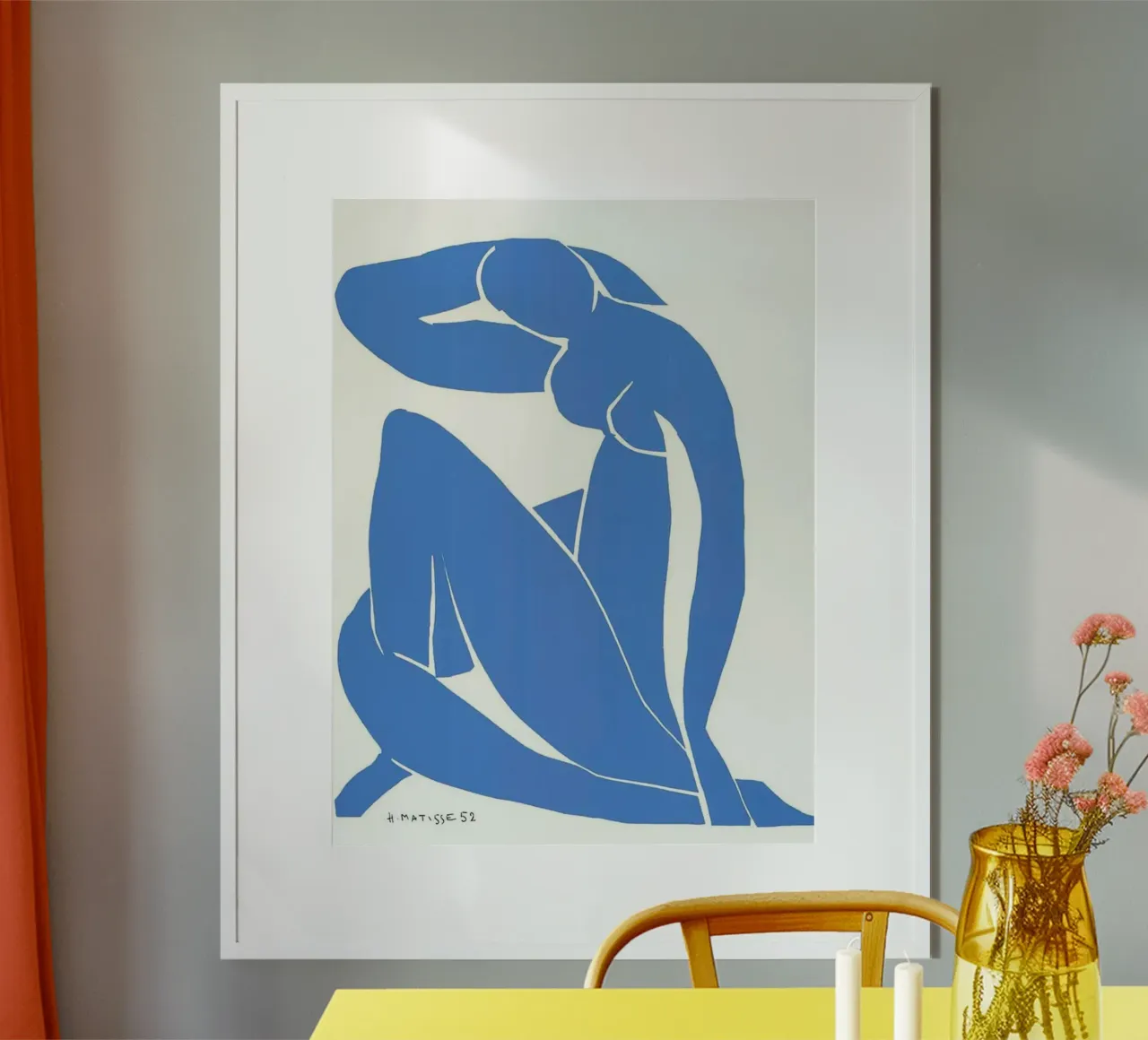 Nudo blu II, 1952 Henri Matisse poster con telaio in alluminio da MinaHome