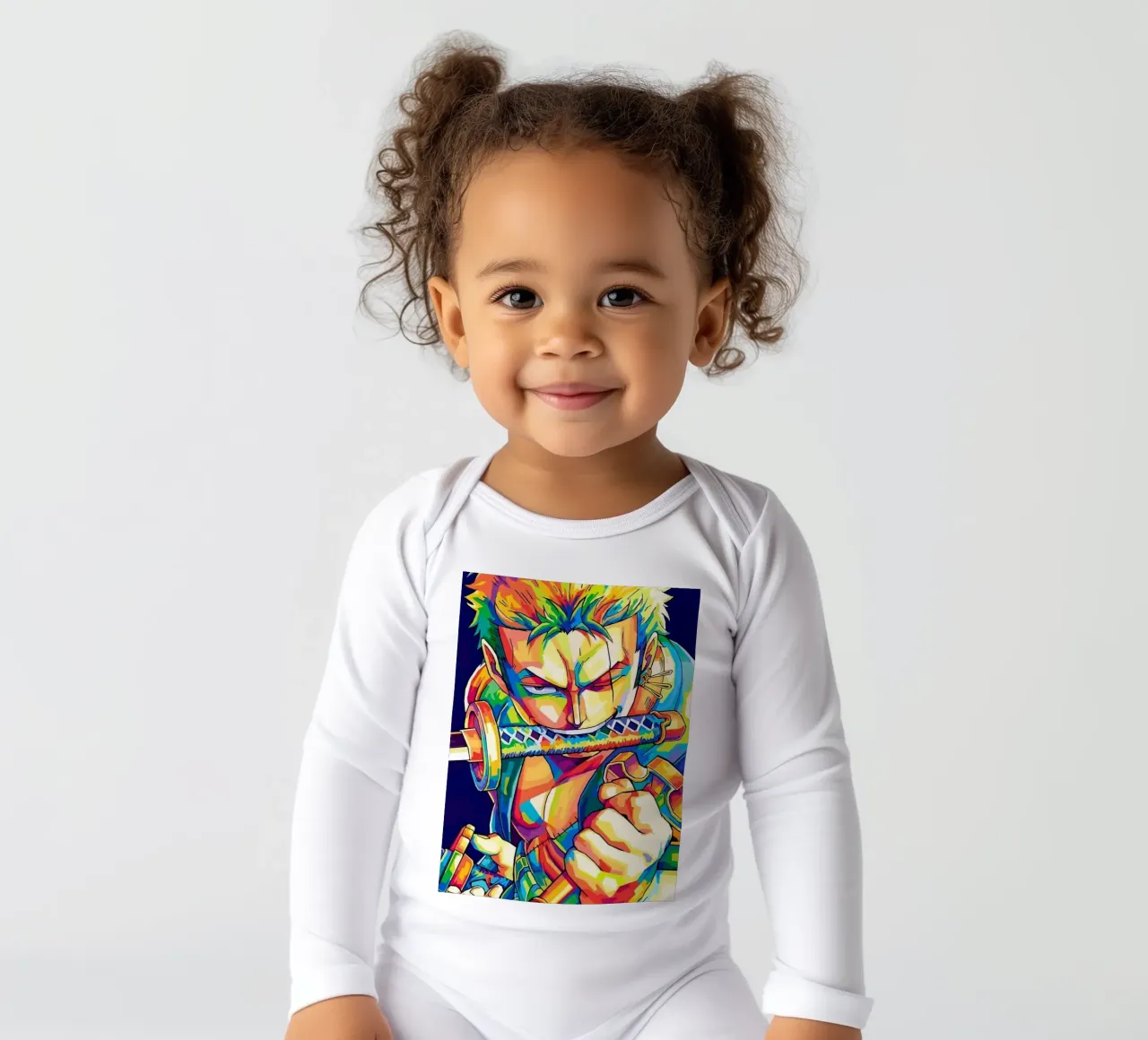 The Swordman long-sleeve baby romper by withandname