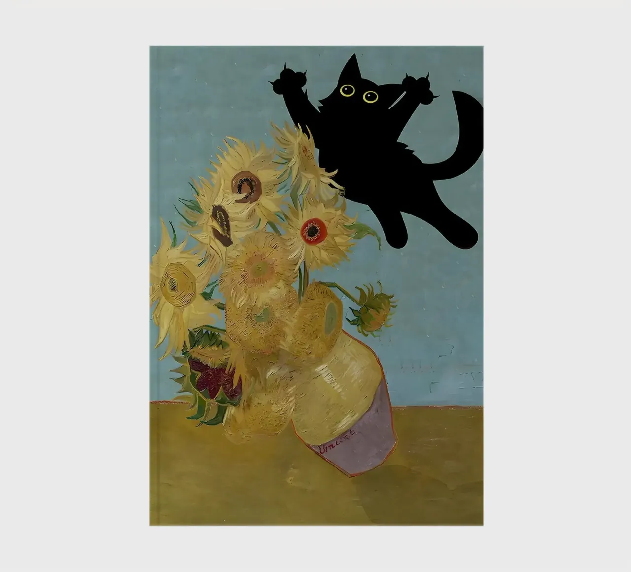 Sunflowers Cat notebook by Purrfect Whiskers Art