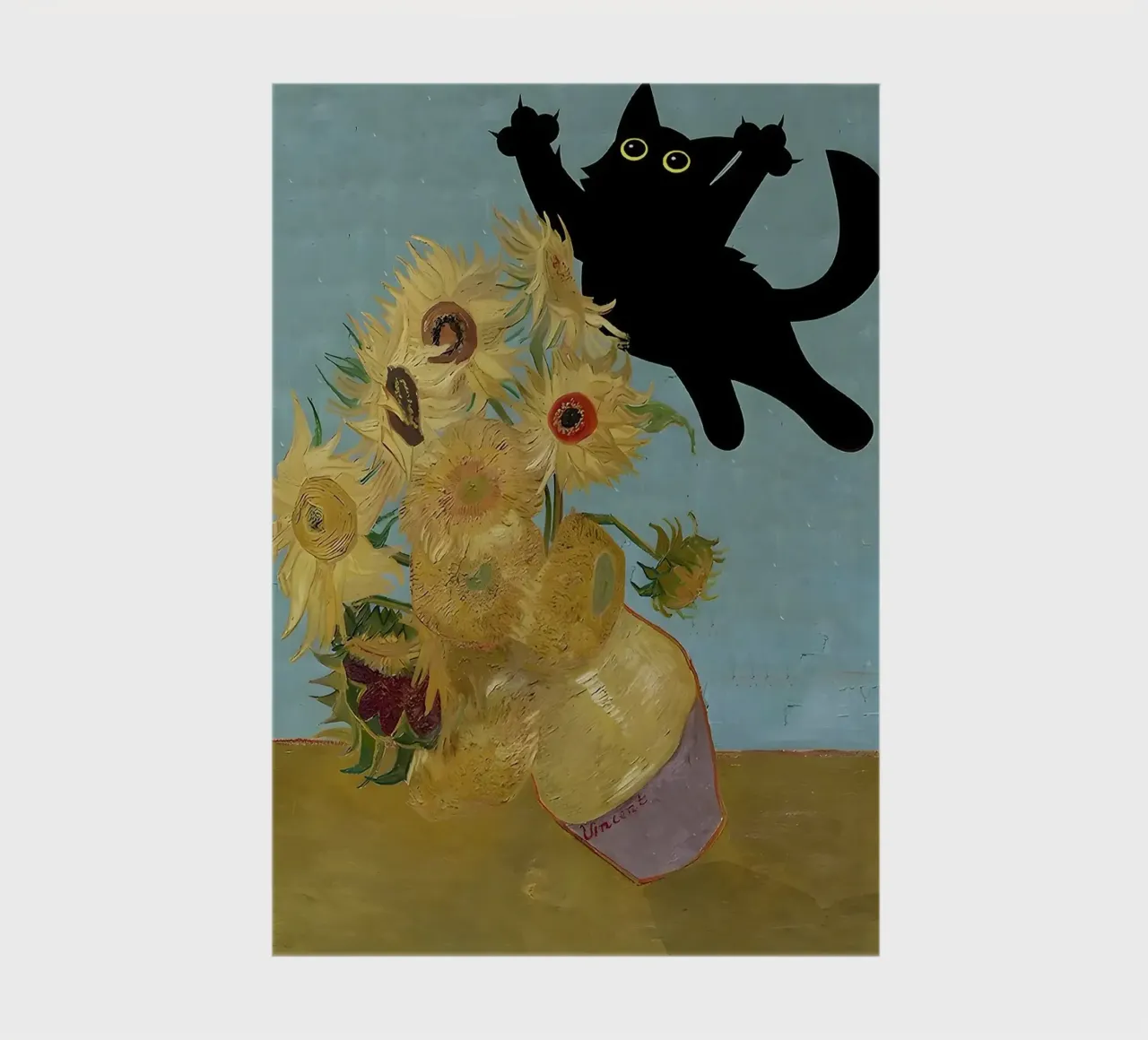 Sunflowers Cat notebook by Purrfect Whiskers Art