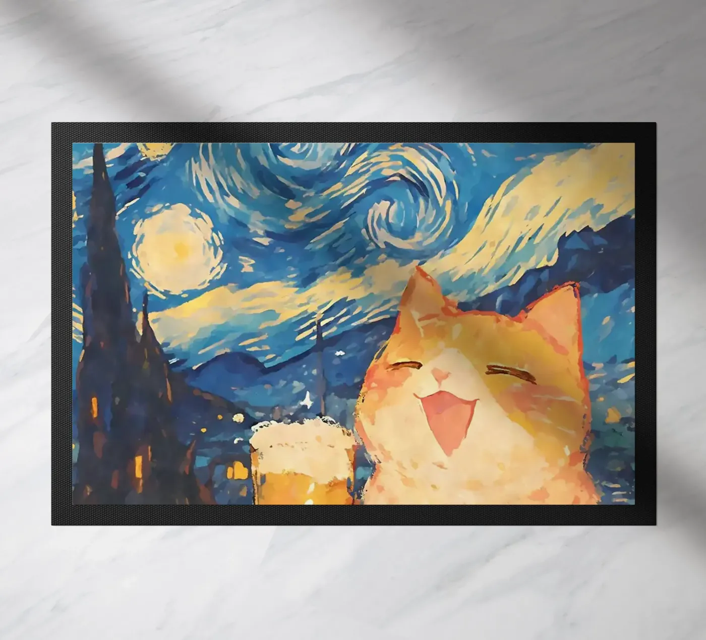 Orange Cat doormat by Purrfect Whiskers Art