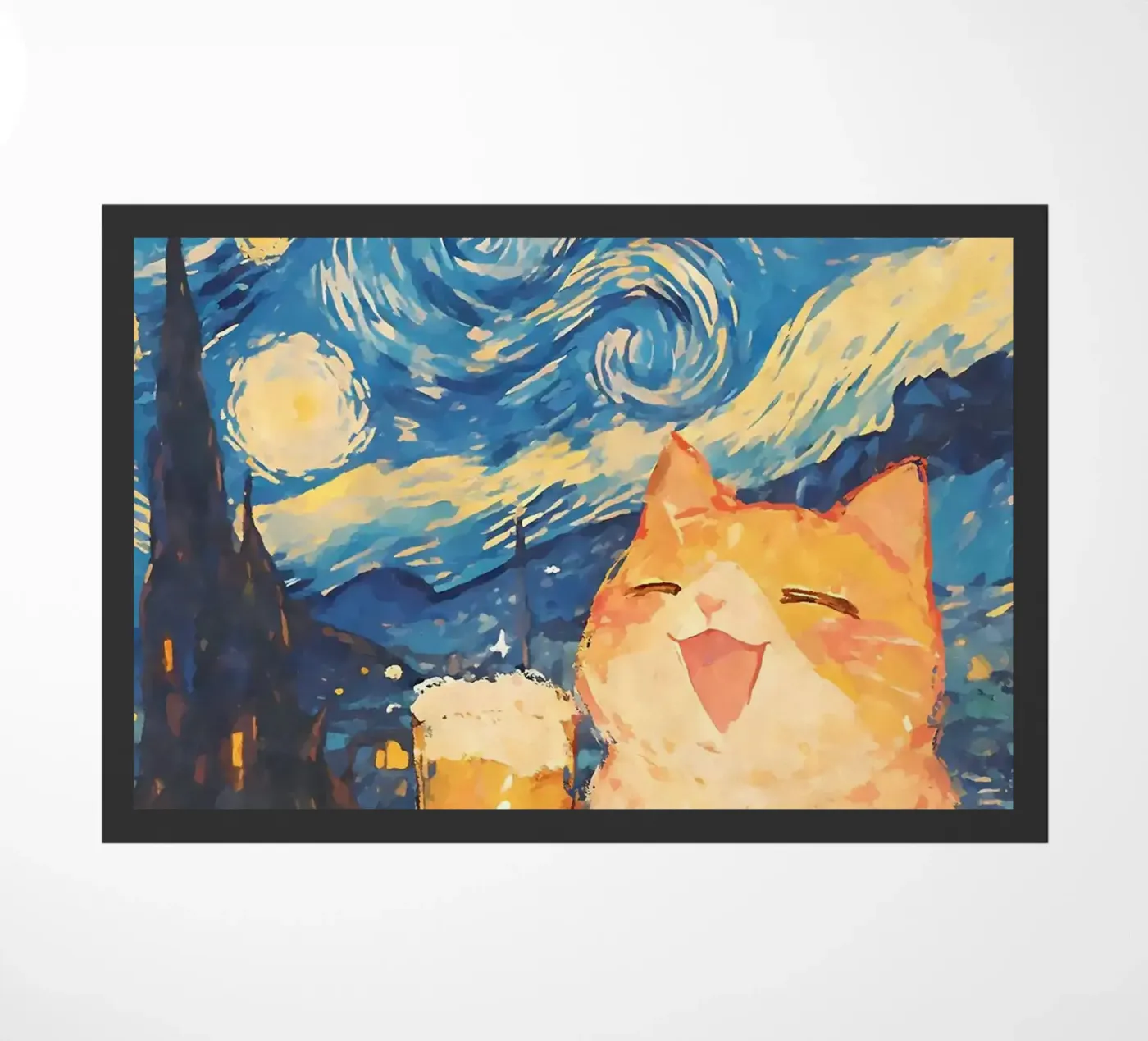 Orange Cat doormat by Purrfect Whiskers Art