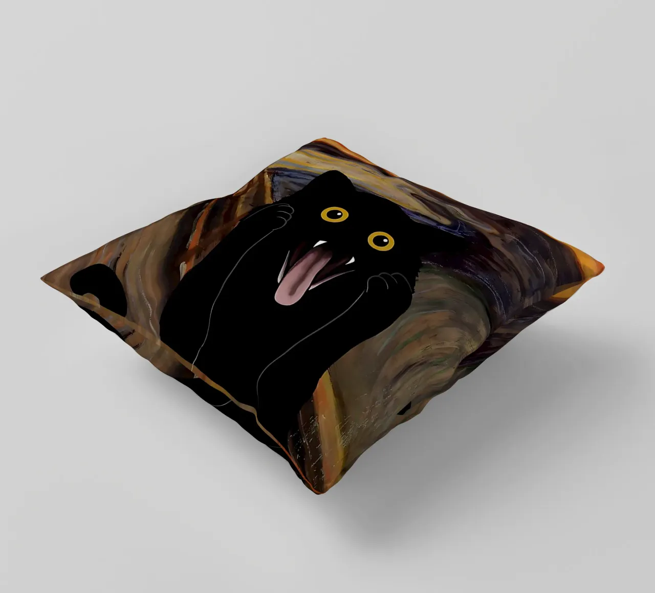 Urlo Miao cuscino da Purrfect Whiskers Art