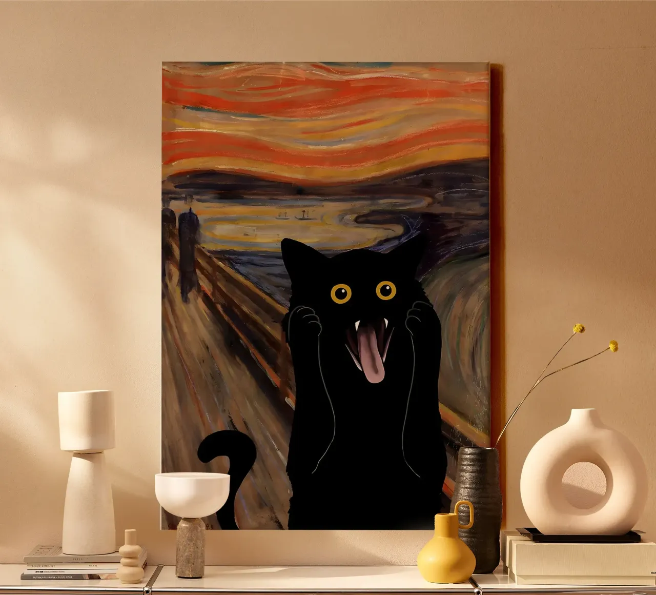 Scream Meow canvas by Purrfect Whiskers Art
