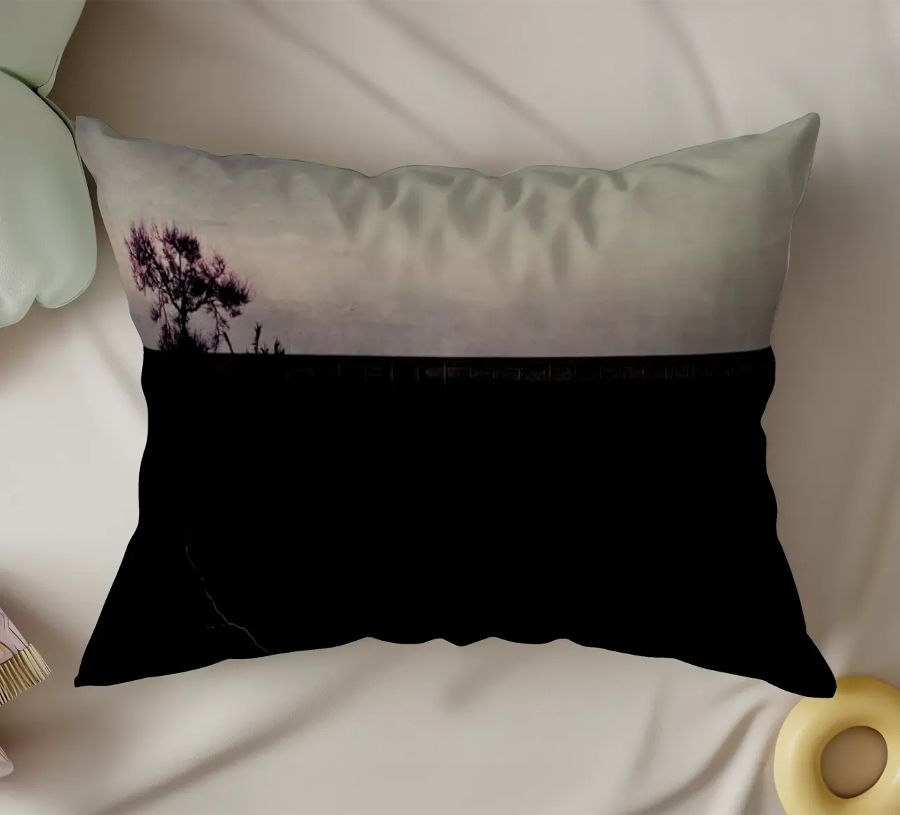 Tree Landscape - Roots decorative cushion by Ingrid Beddoes