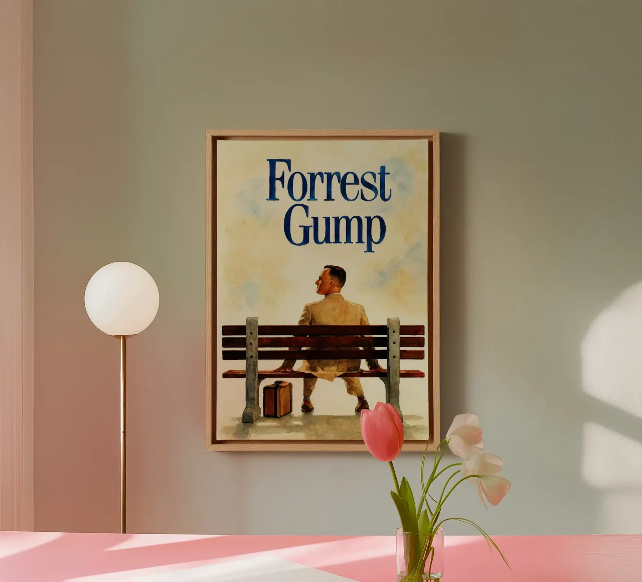 forrest gump repainting imagination canvas with Floater frame by SIQAYA