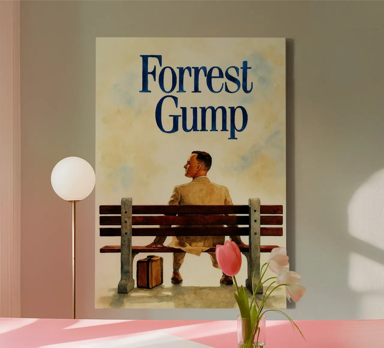 forrest gump repainting imagination canvas with Floater frame by SIQAYA