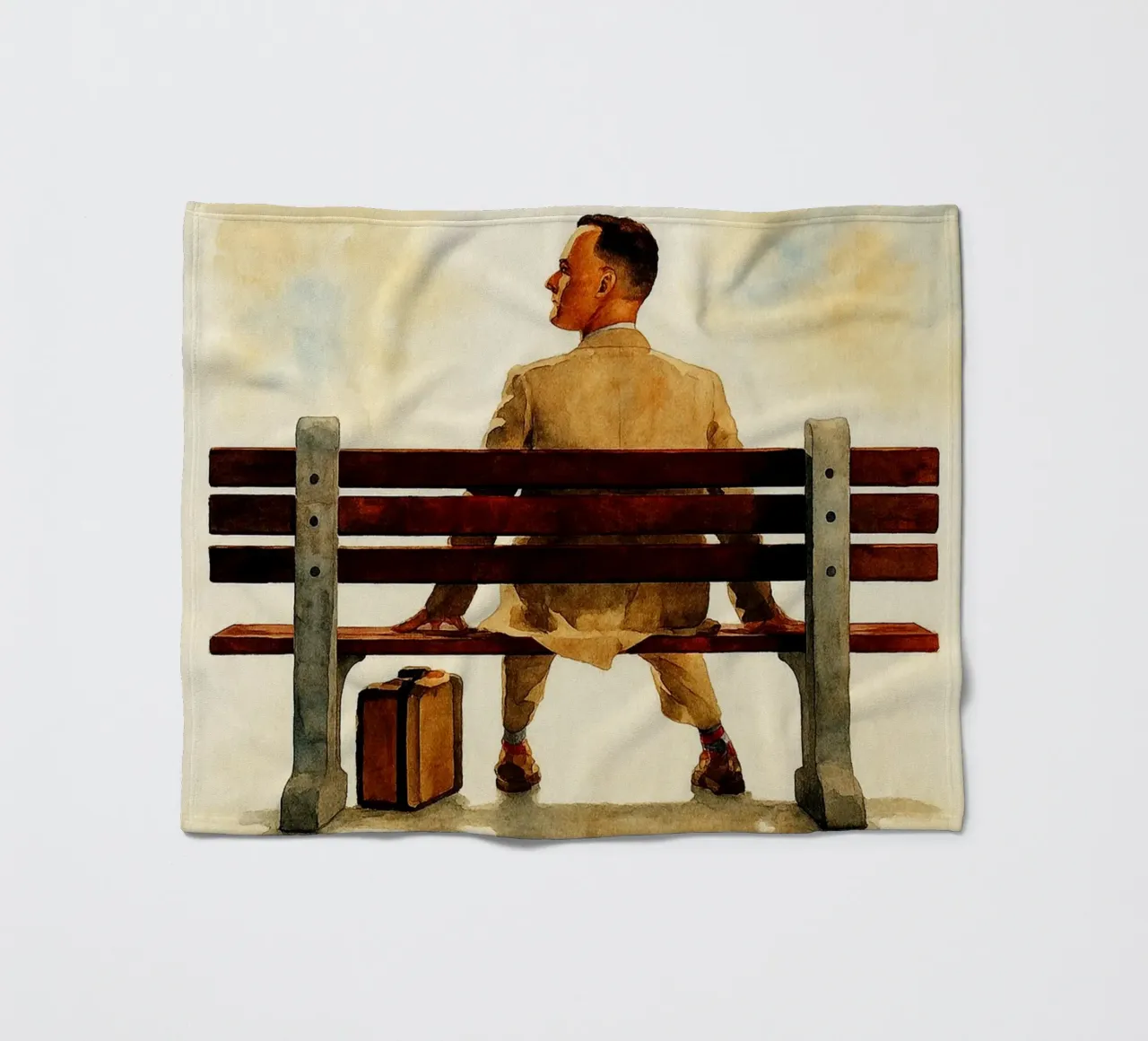 forrest gump repainting imagination fleece blanket by SIQAYA