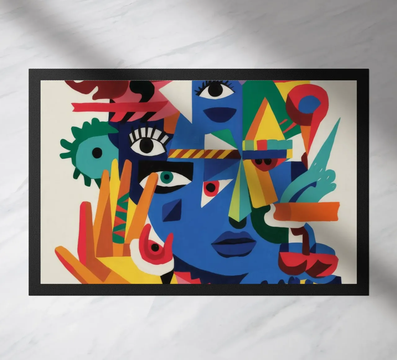 Fragmented Faces doormat by Monarco Virtuoso