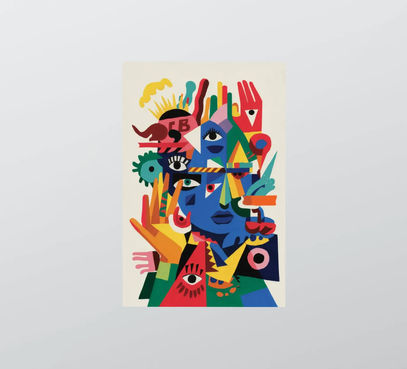 Gefragmenteerde gezichten sticker van Monarco Virtuoso