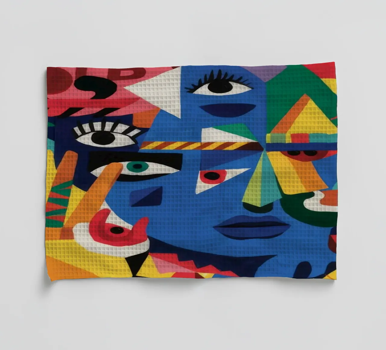 Fragmented Faces tea towel by Monarco Virtuoso