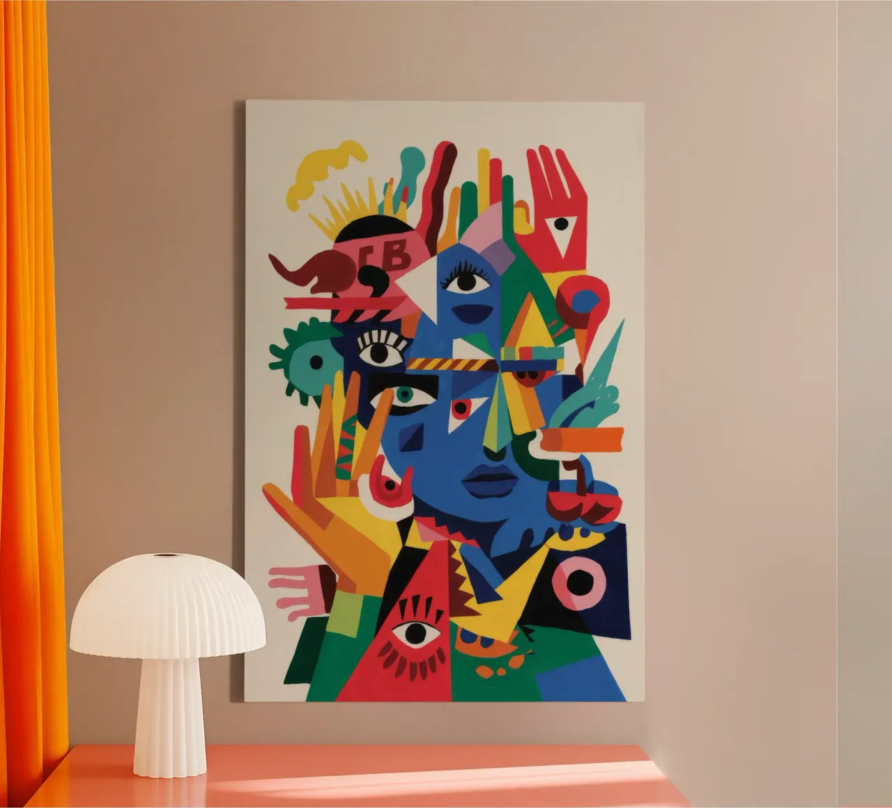 Gefragmenteerde gezichten canvas met Baklijst van Monarco Virtuoso