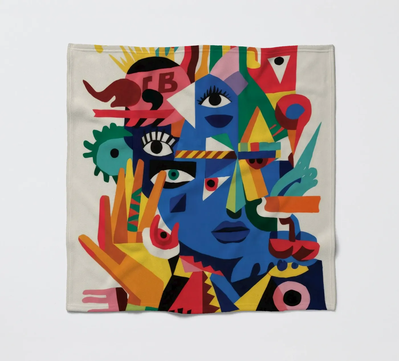 Fragmented Faces fleecedeken van Monarco Virtuoso