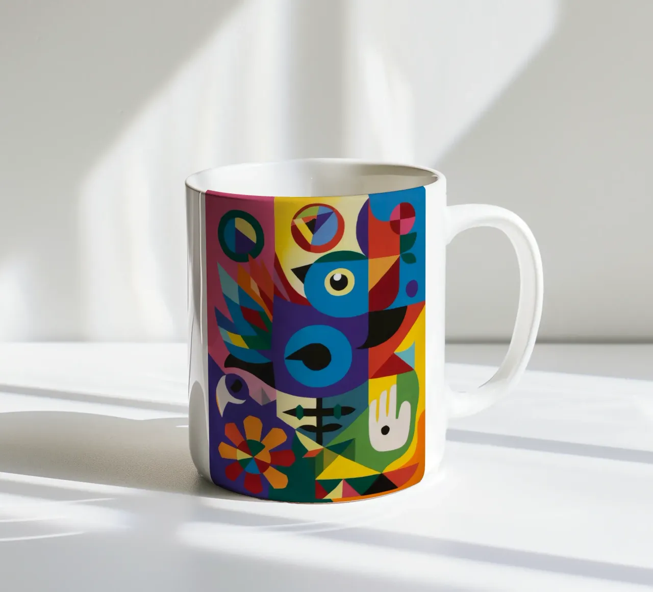 Geometric Bloom ceramic mug by Monarco Virtuoso