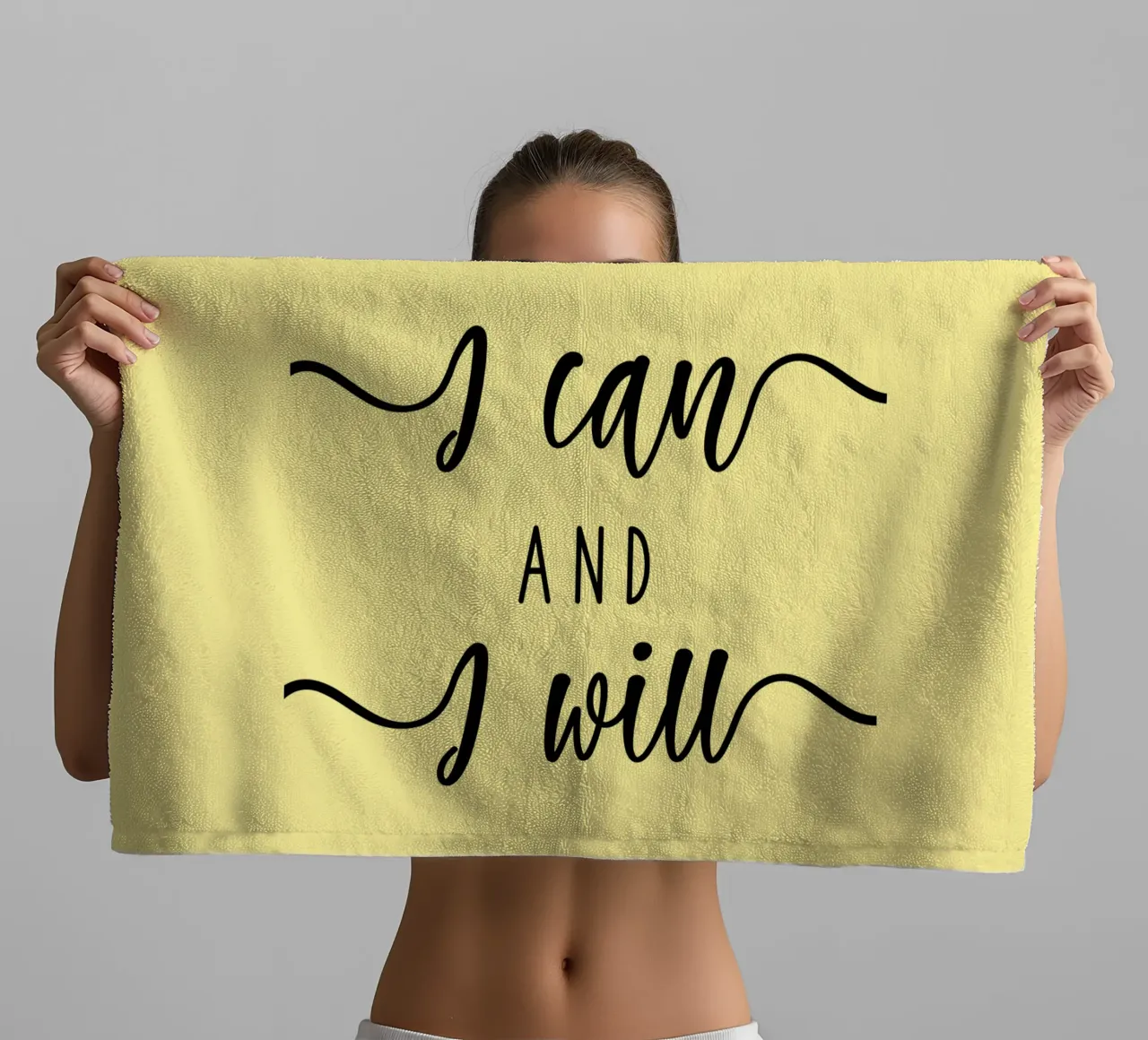 I Can And I Will Motivational towel by Shark Printables