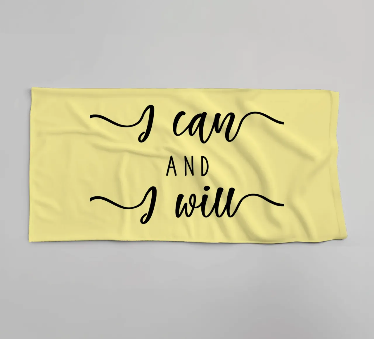 I Can And I Will Motivational towel by Shark Printables