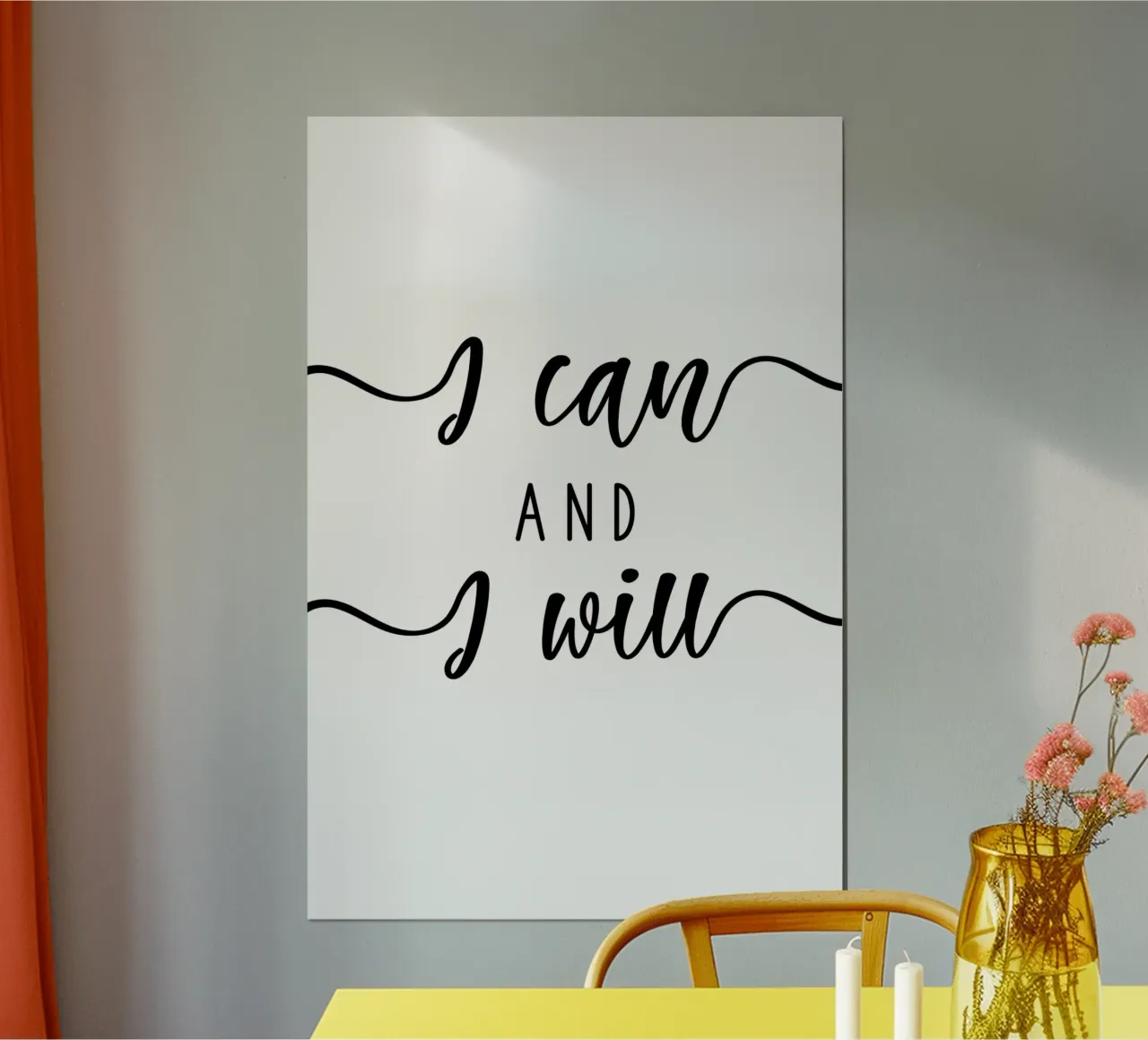 Posso e voglio Motivazionale poster con telaio in plastica da Shark Printables