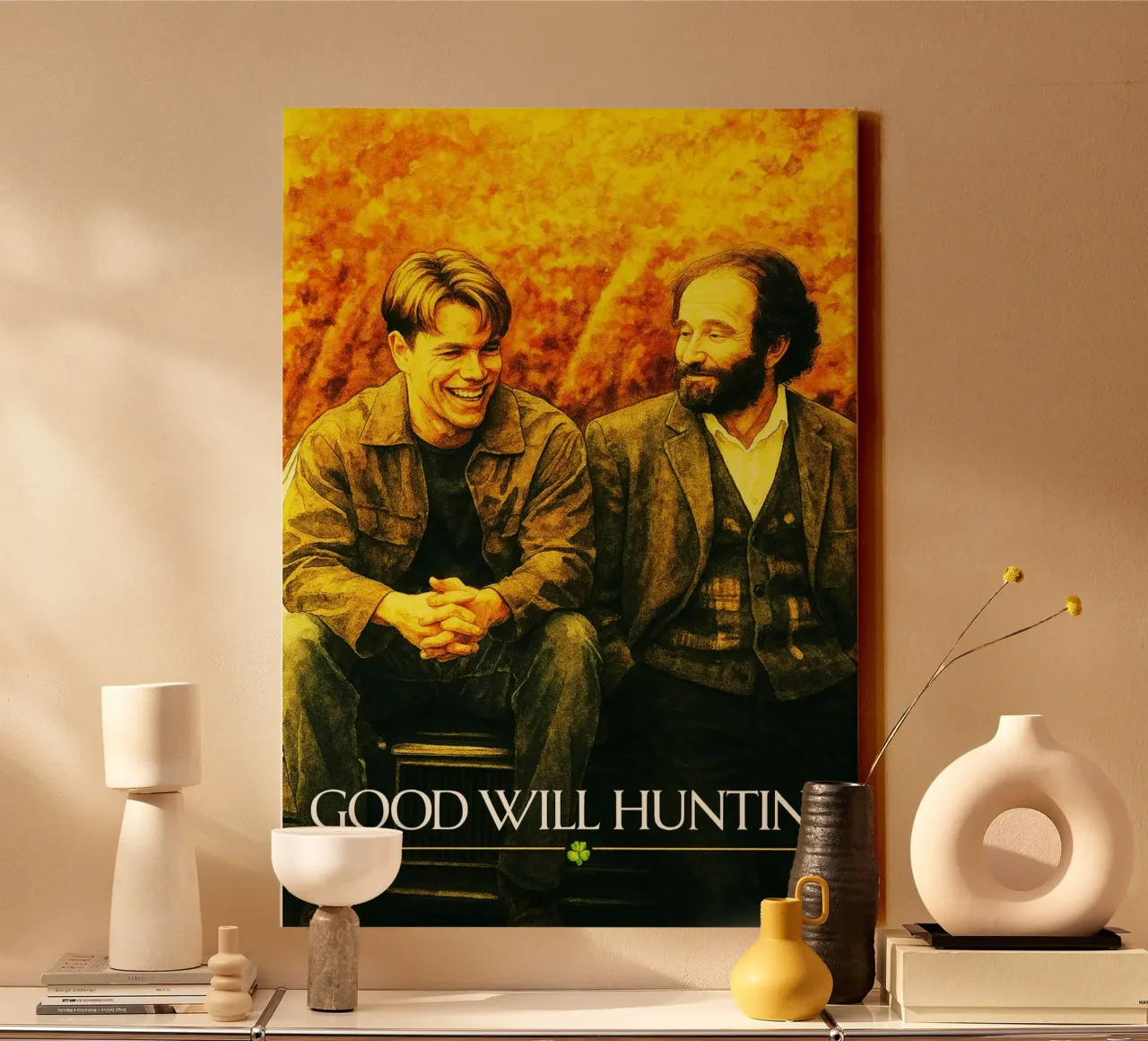 good will hunting repainting imagination canvas with Floater frame by SIQAYA