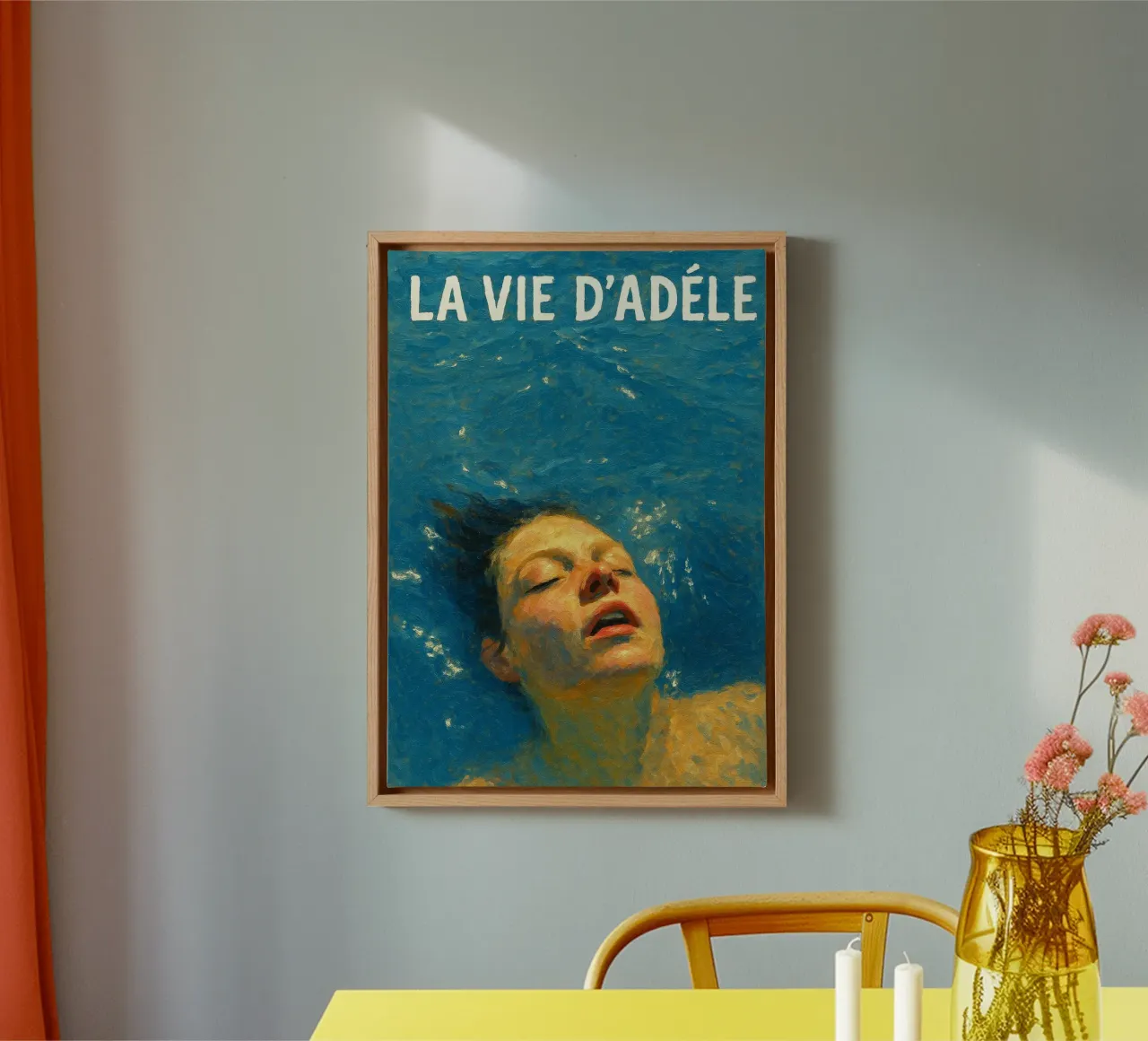 La Vie d'Adèle vector imagination reproduction canvas with Floater frame by SIQAYA