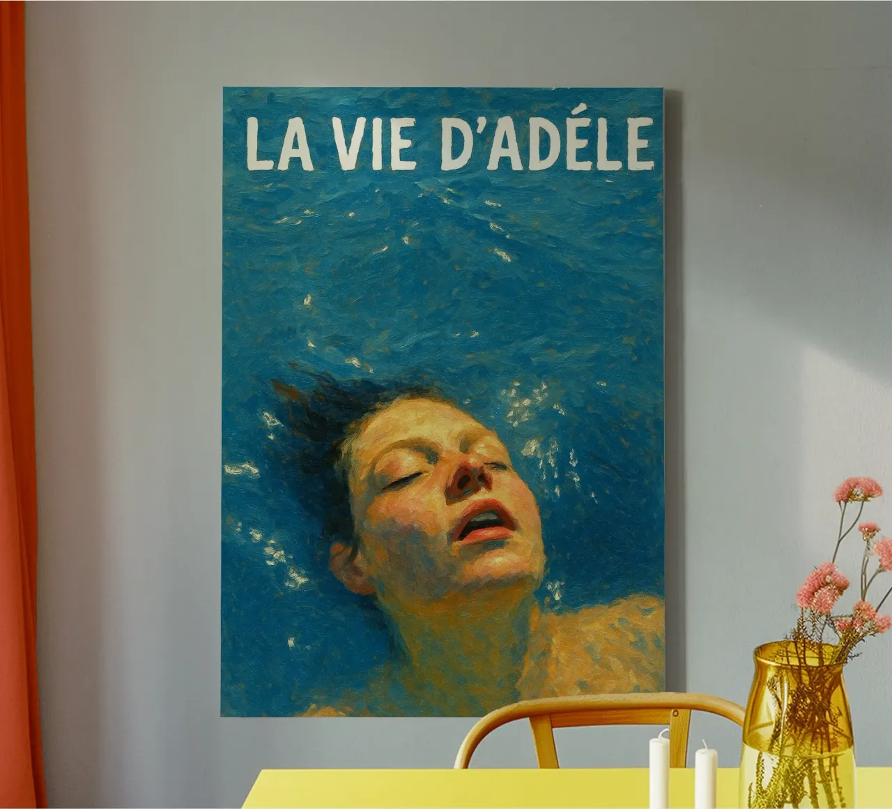 La Vie d'Adèle vector imagination reproduction canvas with Floater frame by SIQAYA