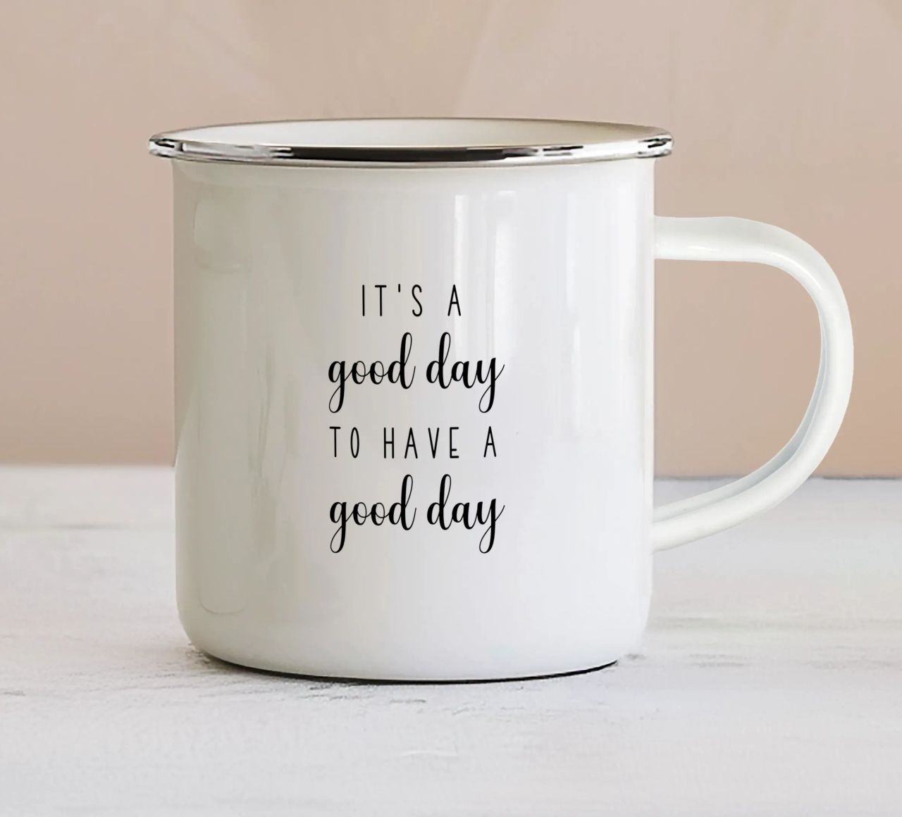 È un buon giorno per avere una buona giornata Motivazionale tazza in smalto da Shark Printables