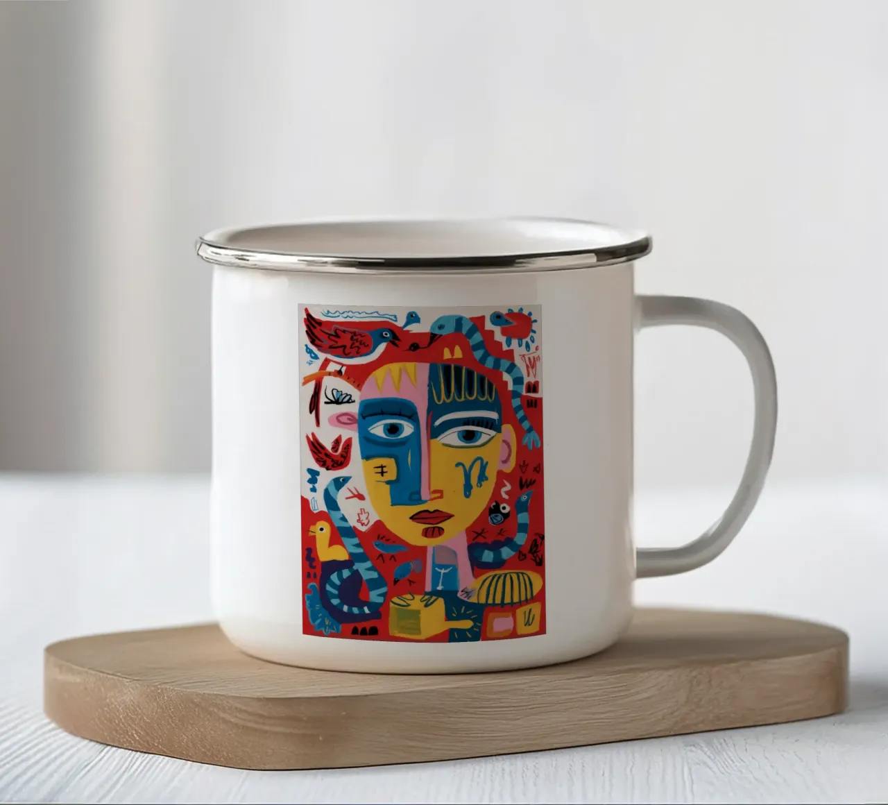 Composizione onirica tazza in smalto da Monarco Virtuoso