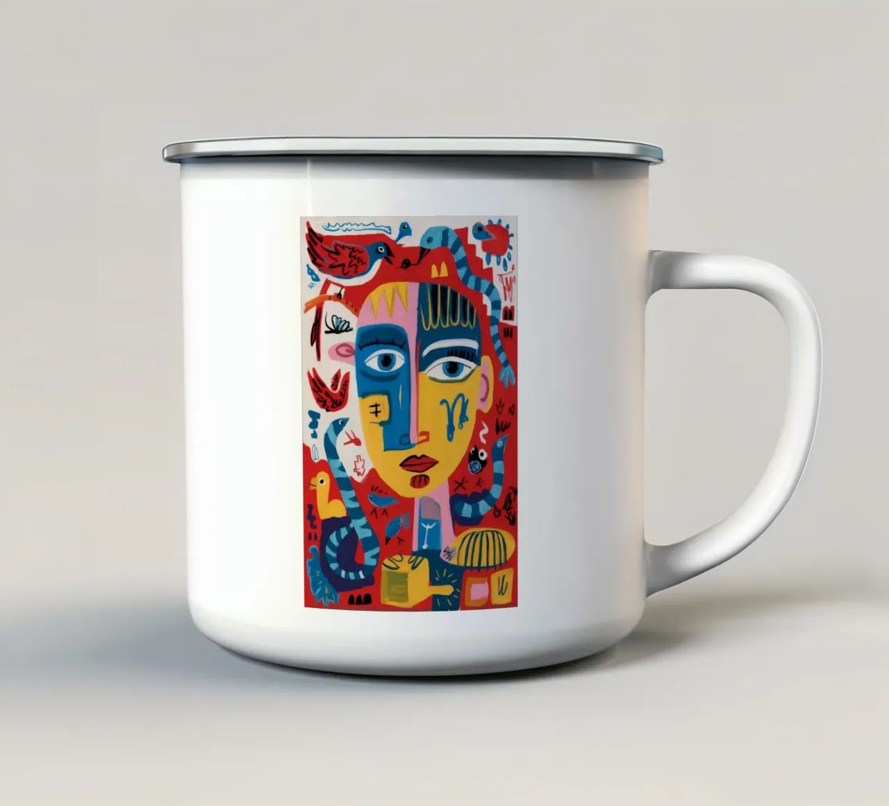 Composizione onirica tazza in smalto da Monarco Virtuoso