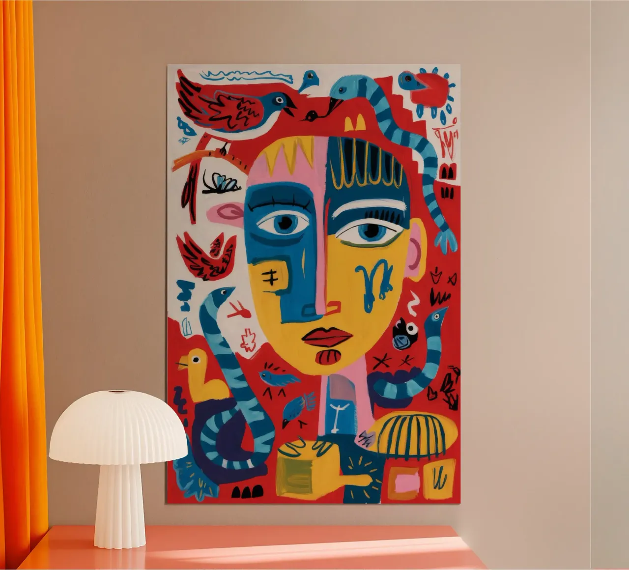 Composizione onirica poster con telaio in legno da Monarco Virtuoso