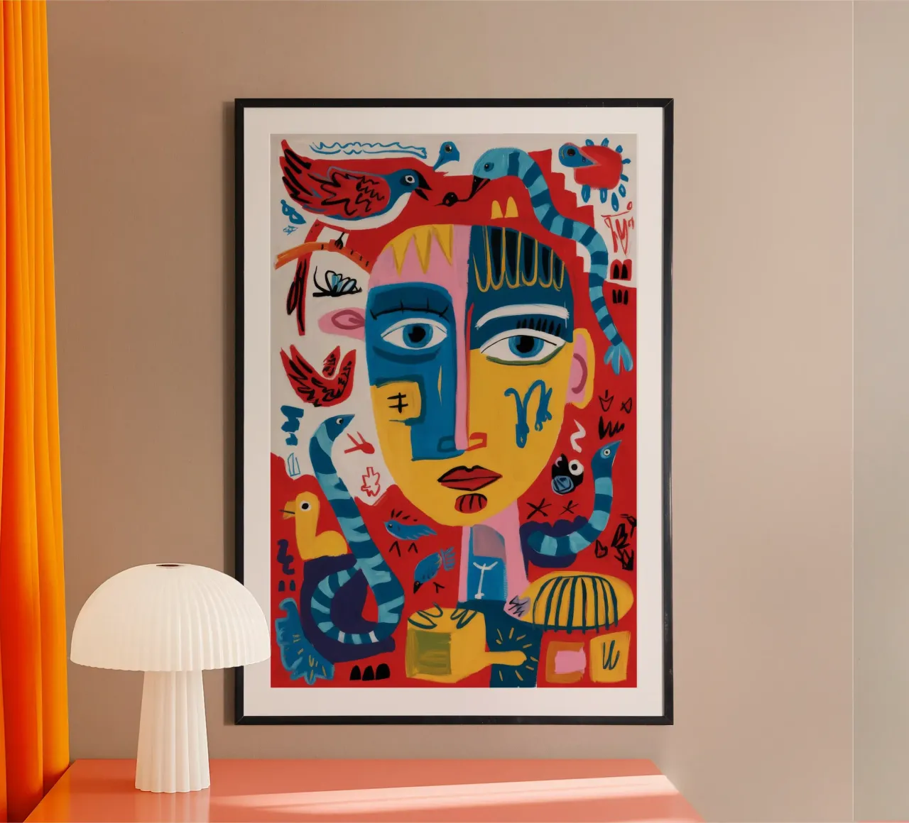 Composizione onirica poster con telaio in legno da Monarco Virtuoso