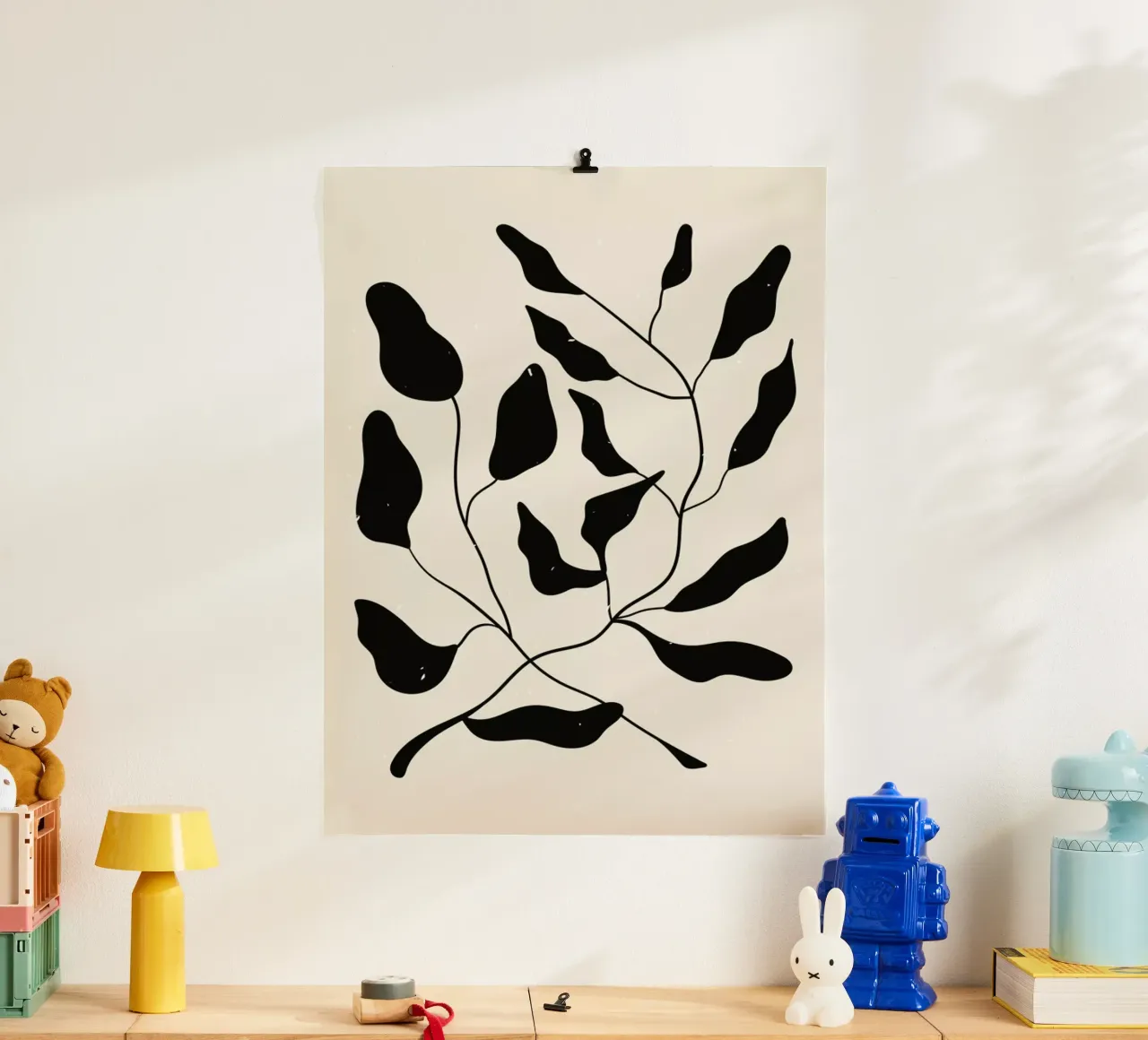 Laurel Leaves poster avec cadre en bois de Graphite