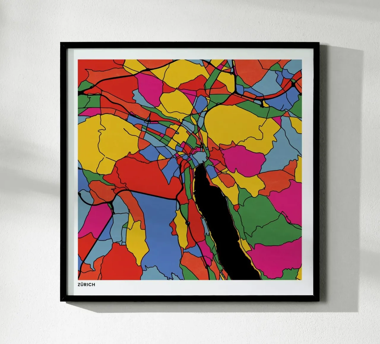 Zürich poster con telaio in alluminio da The Cartography Collection