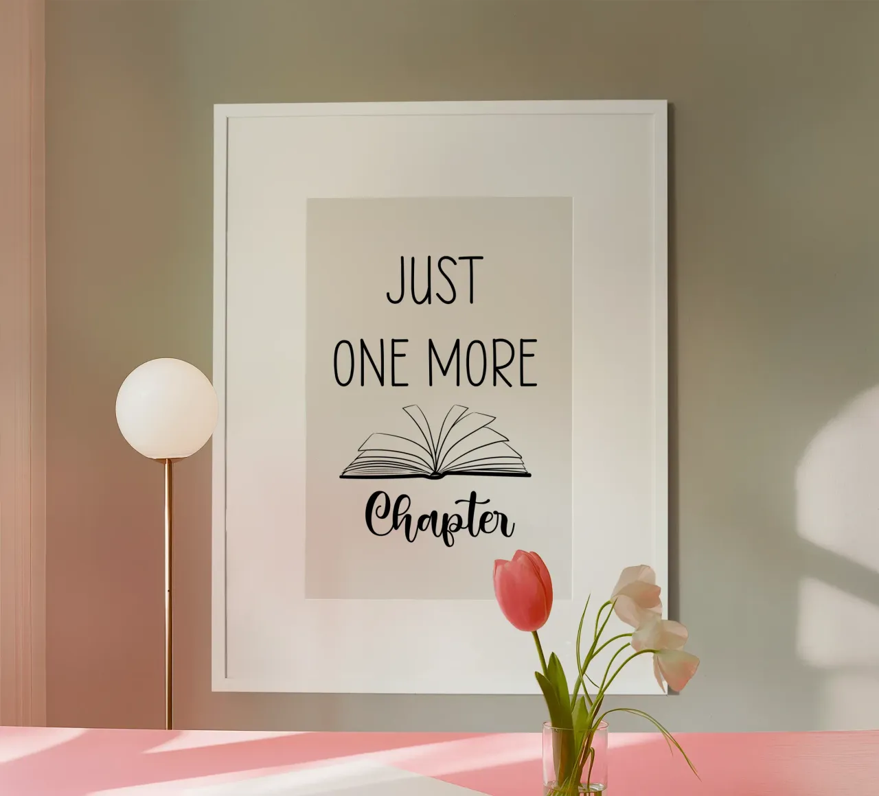 Juste un chapitre de plus Booklovers poster avec cadre en bois de Shark Printables