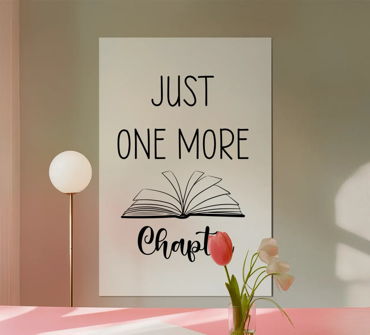 Juste un chapitre de plus Booklovers poster avec cadre en bois de Shark Printables