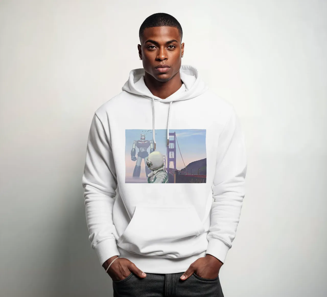 A Very Large Robot hoodie by Scott Listfield