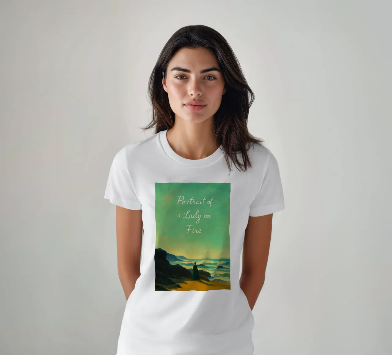 Porträt einer brennenden Frau Übermalung Phantasie T-Shirt von SIQAYA