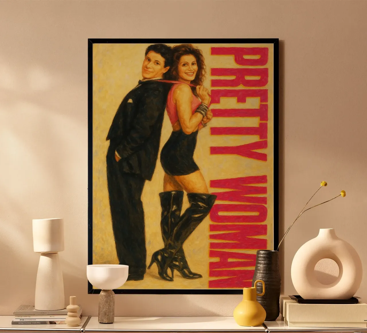 mooie vrouw vector verbeelding reproductie poster met aluminium frame van SIQAYA