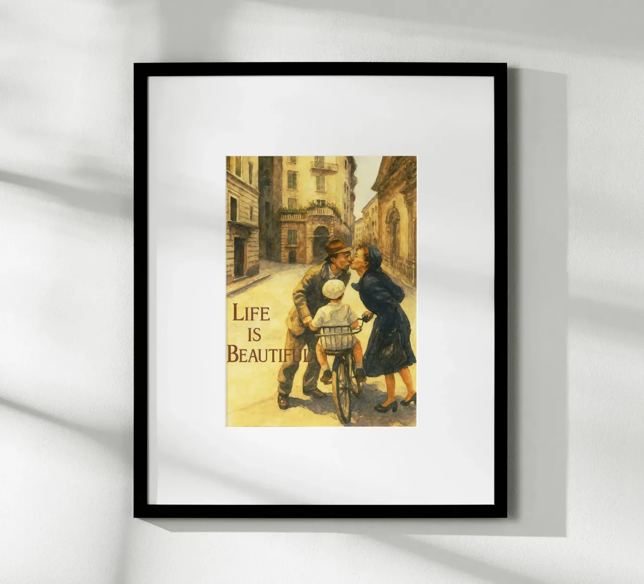 la vie est belle repeindre l'imagination poster avec cadre en bois de SIQAYA