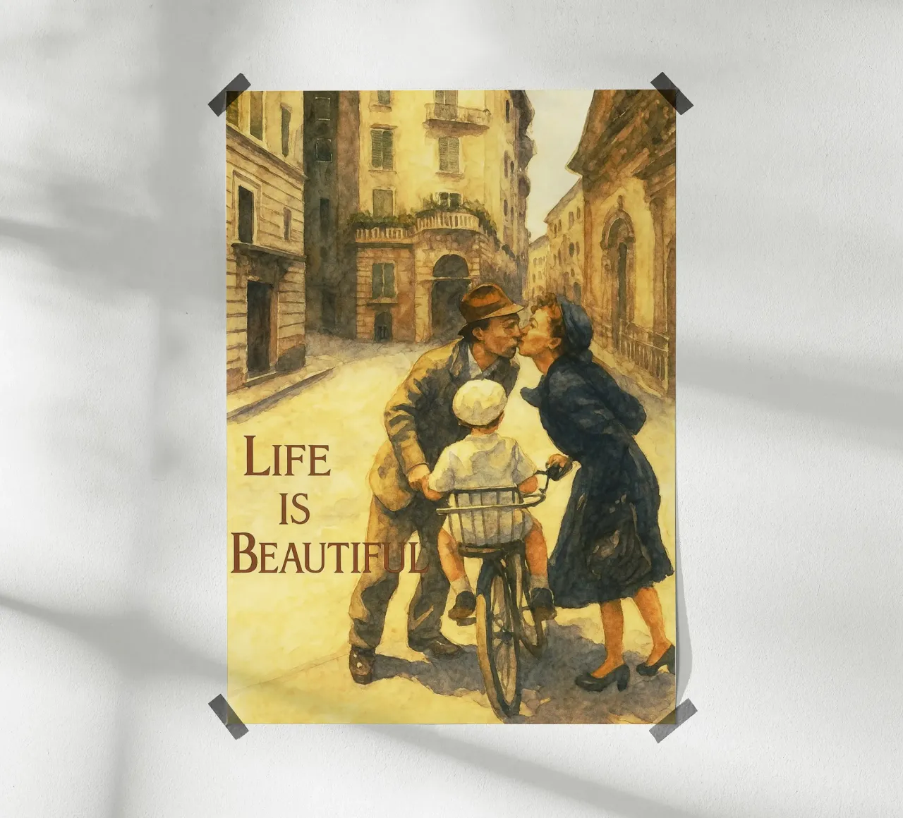 la vie est belle repeindre l'imagination poster avec cadre en bois de SIQAYA